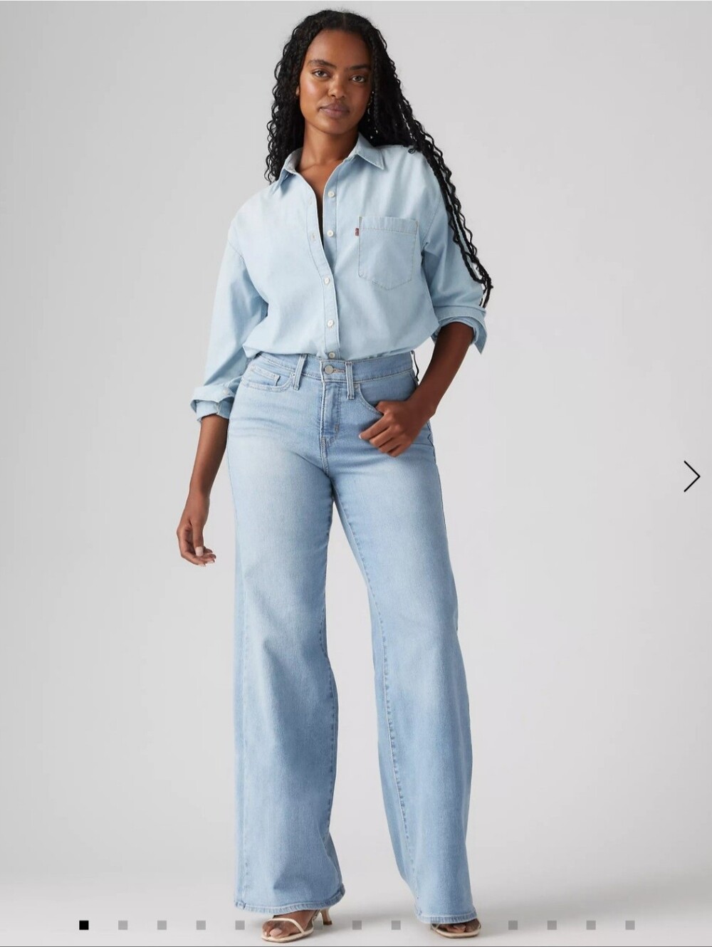 Levis 318 Light Blue Wide-Leg Women's Jeans 27 X 32 Denim Classic School Casual